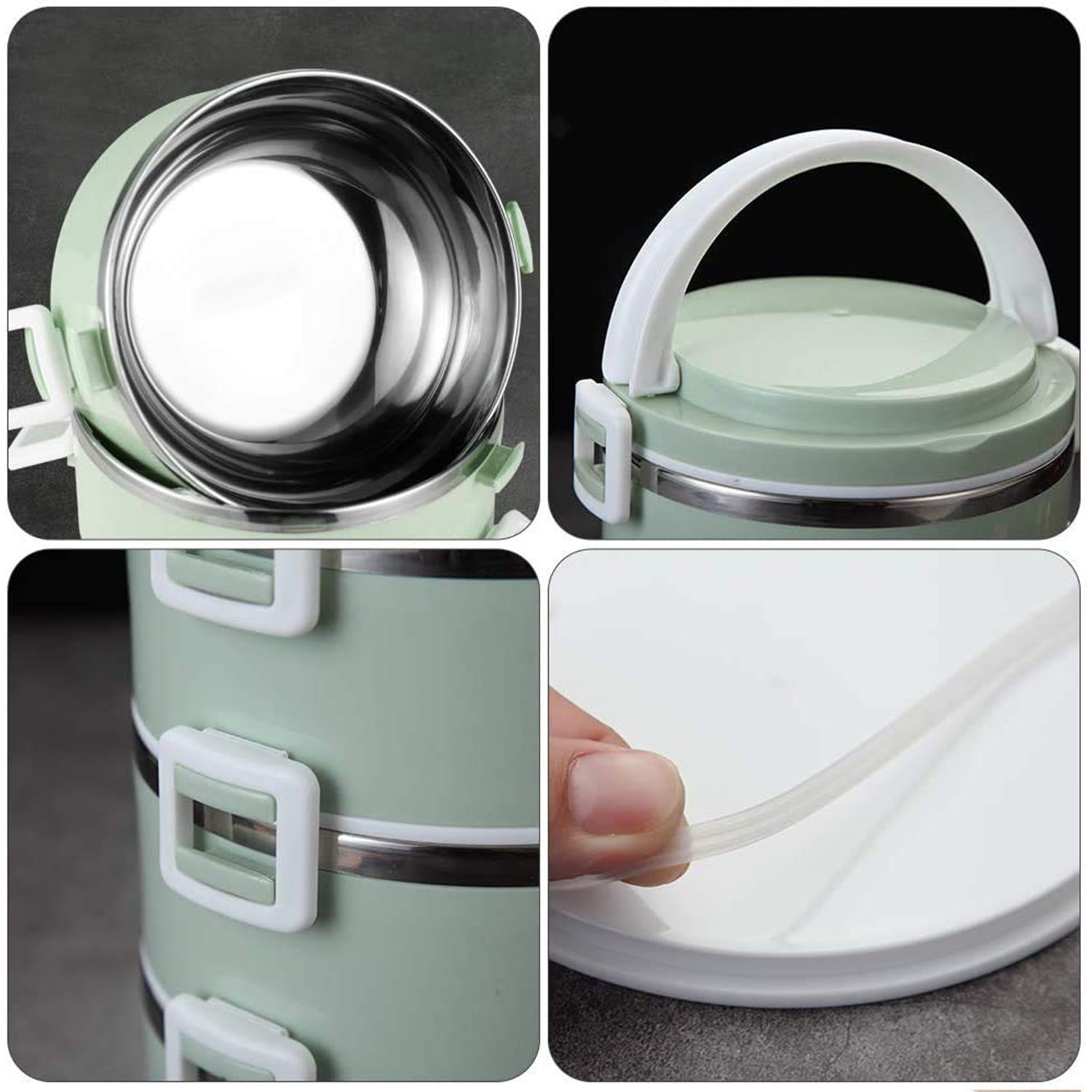 2873 Multi Layer Stainless Steel Hot Lunch Box (2 Layer) DeoDap 2873 Multi Layer Stainless Steel Hot Lunch Box (2 Layer) DeoDap